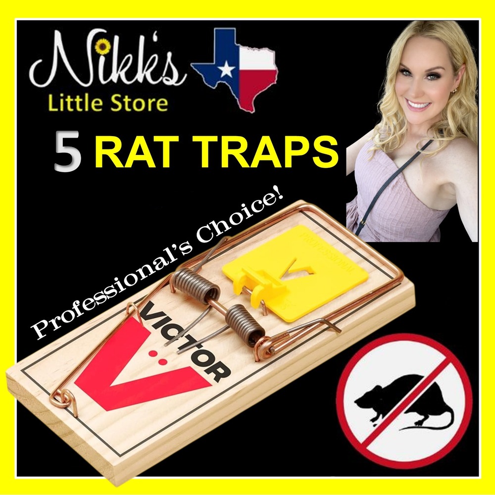 5x Large Rat Wood Snap Traps Victor M205‎ Professional Rodent Catcher